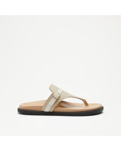 Russell & Bromley Lantern Toe Post Covered Footbed Sandal - Natural