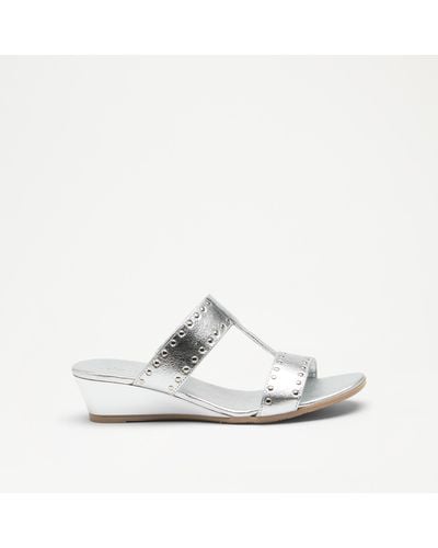 Russell & Bromley Pin It Studded Slip-on Wedge - White