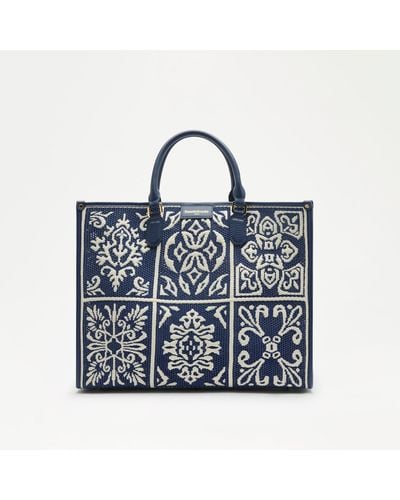Russell & Bromley Gemini Woven Shopper Tote - Blue