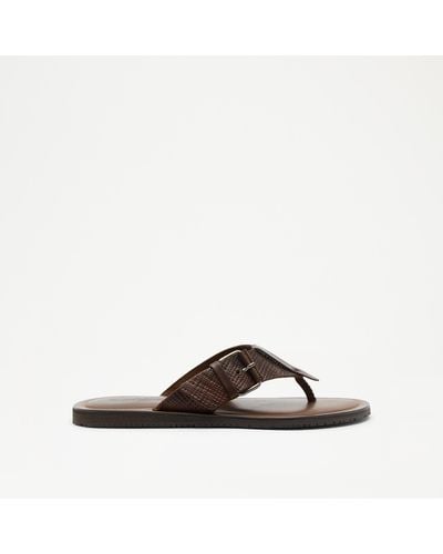 Russell & Bromley Buckle Up Toe-post Buckle Sandal - Brown
