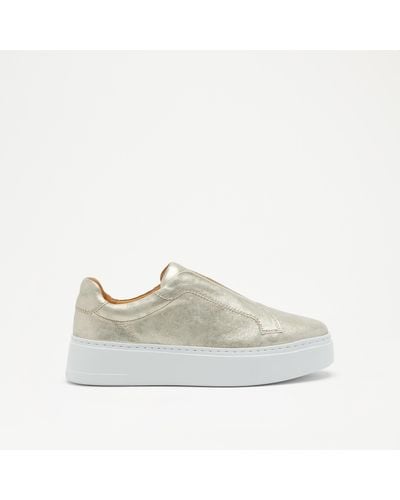 Russell & Bromley Park Mid Flatform Mid Laceless Trainer - Metallic