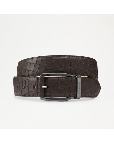 Russell & Bromley Sanmarino Men's Brown Leather Crocodile Print Belt