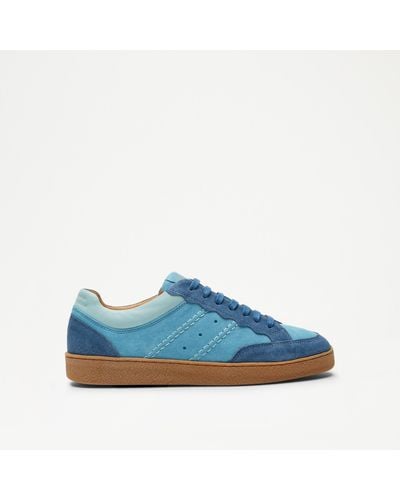 Russell & Bromley Roller Scallop Lace Up Trainer - Blue