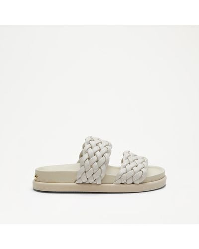 Russell & Bromley Twisted Double Plait Strap Footbed - White
