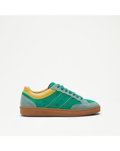 Russell & Bromley Roller Scallop Lace Up Trainer - Green