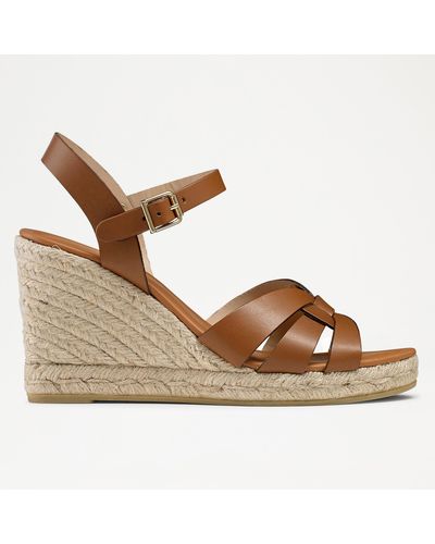 Russell & Bromley Headspin Women's Brown Woven Espadrille Wedge
