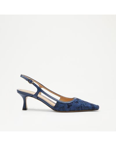 Russell & Bromley Snipped Women's Blue Snipped Toe Slingback