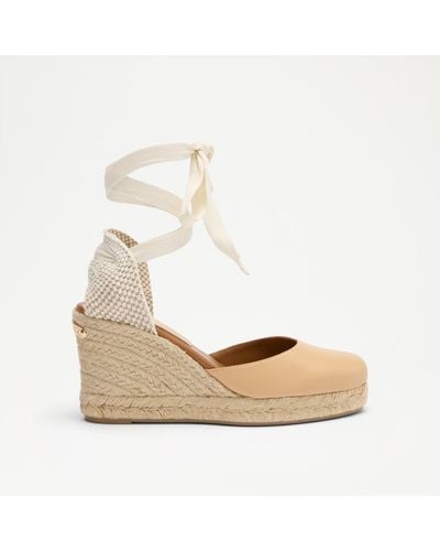 Russell & Bromley Señorita Lace Up Espadrille Wedge - Natural