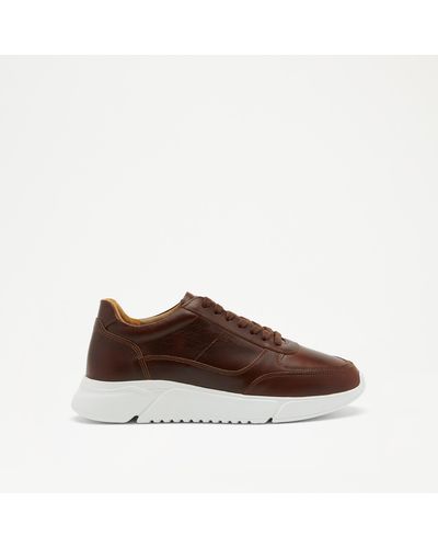 Russell & Bromley Linford Laced Runner Trainer - Brown