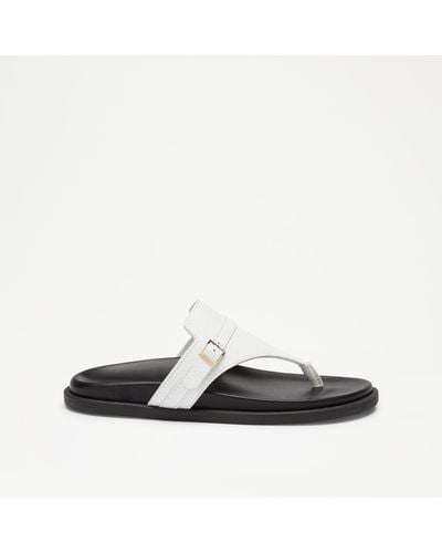 Russell & Bromley Lantern Toe Post Covered Footbed Sandal - Black