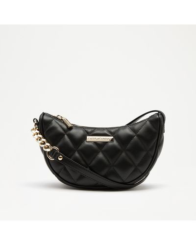 Russell & Bromley Mini Moon Women's Black Mini Quilted Crossbody Bag