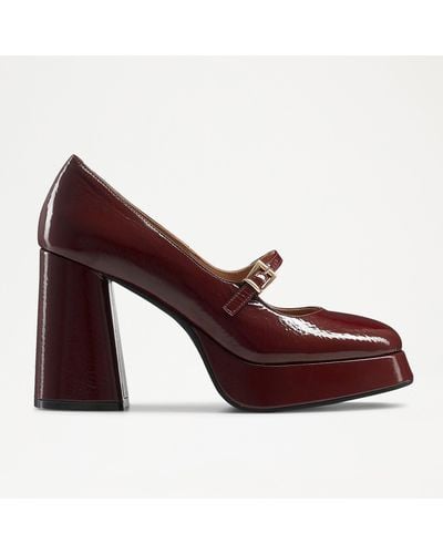 Russell & Bromley Mary High Block Platform Mary Jane - Red