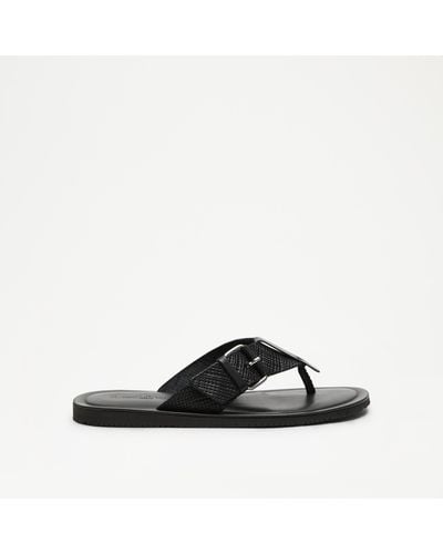 Russell & Bromley Buckle Up Toe-post Buckle Sandal - Black