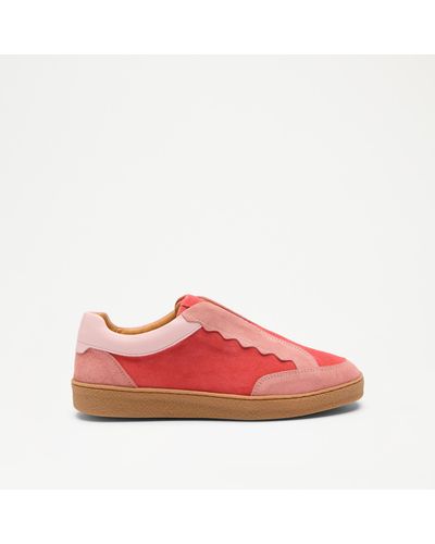 Russell & Bromley Roll Up Scallop Laceless Trainer - Pink