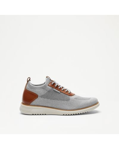 Russell & Bromley Ingleside Men's Grey Knitted Lace Up Trainers