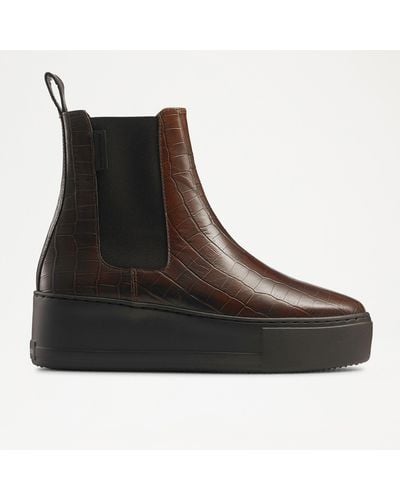 Russell & Bromley Park Way Flatform Chelsea Trainer Boot - Black