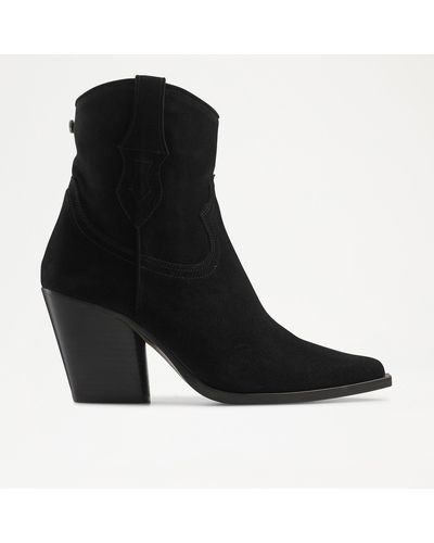 Russell & Bromley Cash Heeled Western Boot - Black