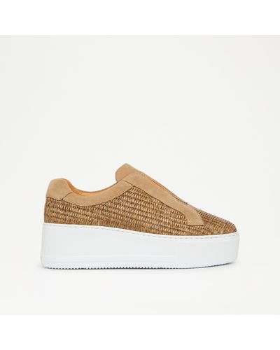 Russell & Bromley Park Up Women's Brown Flatform Laceless Trainer