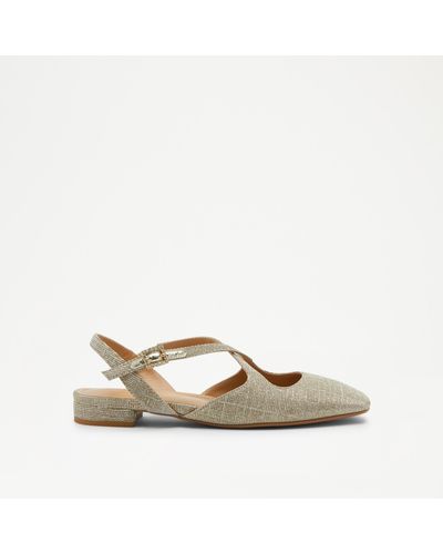 Russell & Bromley Theatre Cross Strap Flat - Natural