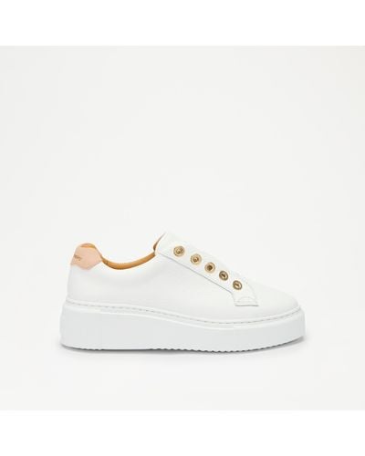 Russell & Bromley Rise Eyelet Eyelet Laceless Trainer - White