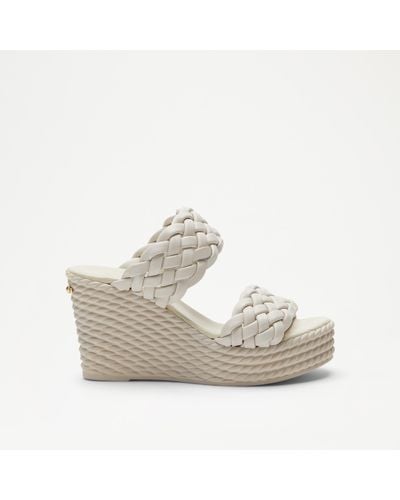 Russell & Bromley Marina Chunky Woven Wedge - Grey