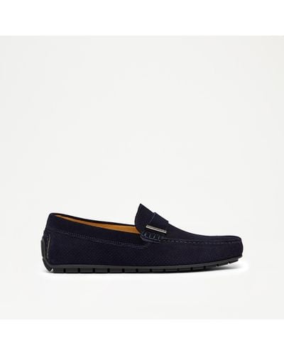 Russell & Bromley REGGIE Men's Navy Perforated Driver - Blue