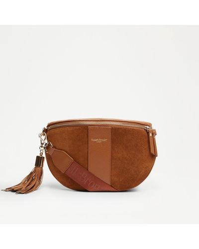 Russell & Bromley Rotate Women's Brown Curved Crossbody Bag
