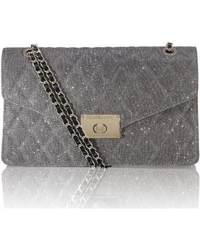 Russell & Bromley Women's Grey Quiltchain Large Chain Shoulder Bag