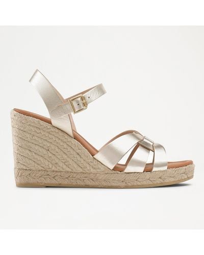 Russell & Bromley Headspin Woven Espadrille Wedge - Metallic