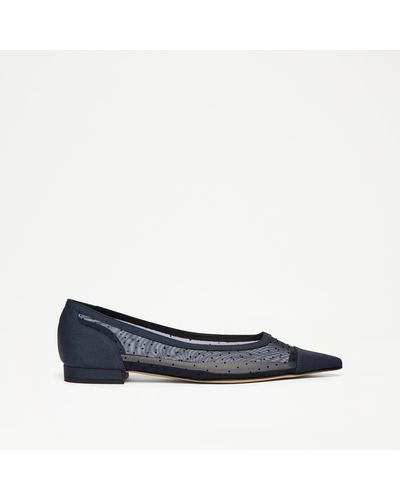 Russell & Bromley To The Point Point Toe Flat - Blue