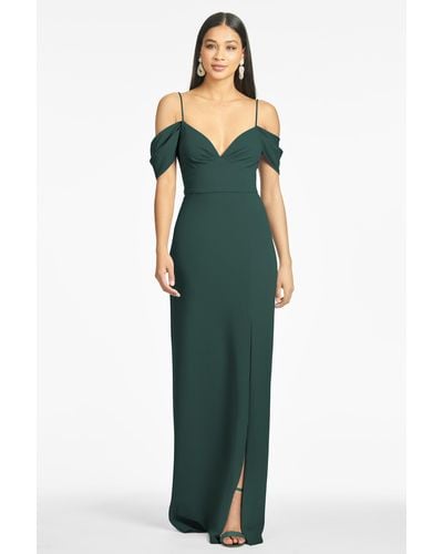 Sachin & Babi Brittany 4-way Stretch Crepe Gown - Green