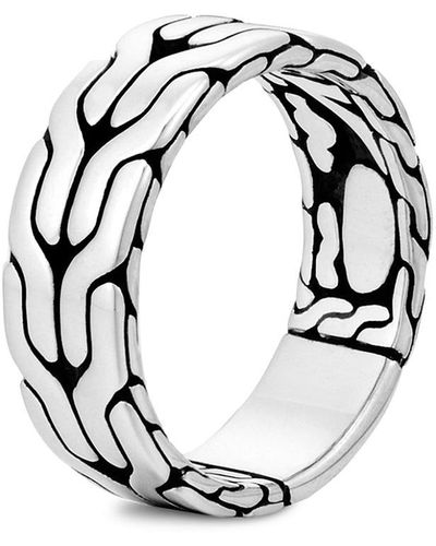 John Hardy Chain Classic Silver Band Ring - White