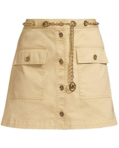 MICHAEL KORS Womens Houndstooth Short Ruffled Skirt