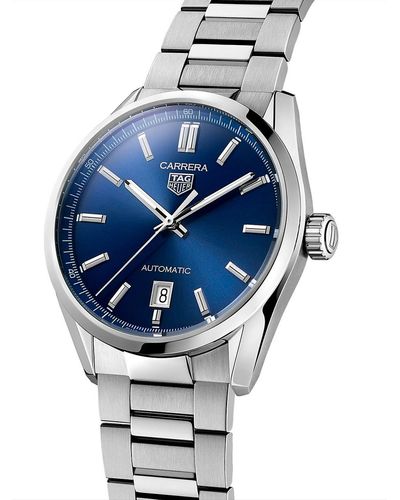 Tag Heuer Carrera Stainless Steel & Blue Dial Automatic 39mm Bracelet Watch