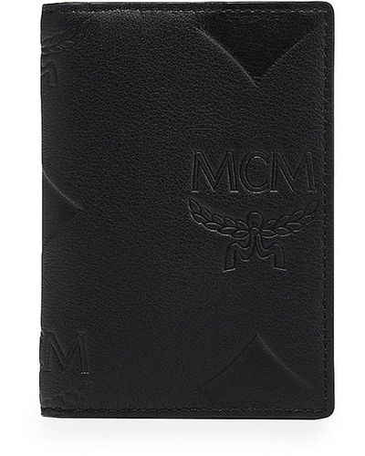 Mcm (Black Money Clip Wallet in Tivitat Leather)