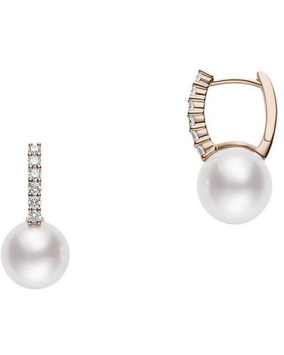 Mikimoto pearl hotsell hoop earrings
