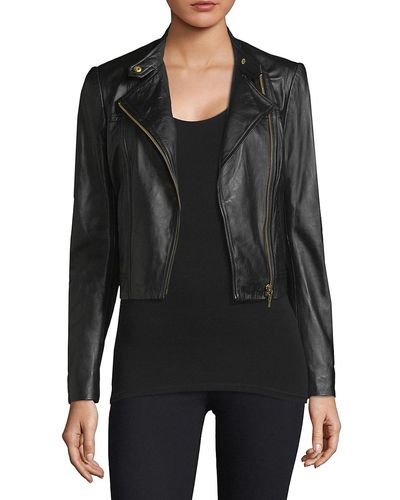 MICHAEL Michael Kors Hooded Leather Jacket  Nordstrom  Leather jacket  Jackets for women Leather jacket with hood