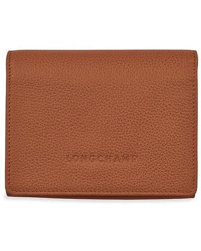 Longchamp Le Foulonne Leather Snap Wallet in Blue | Lyst