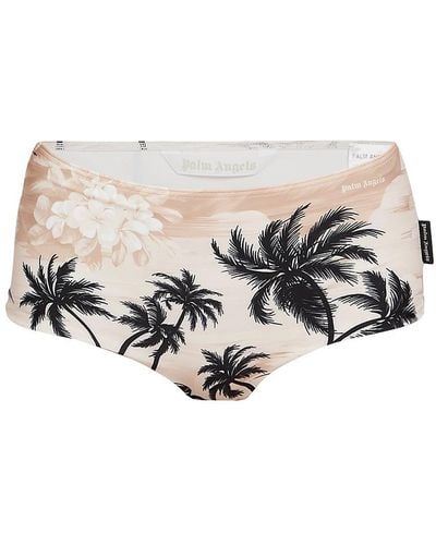 Palm Angels Hawaiian Dream Culotte Boyshort Bikini Bottoms - Multicolor