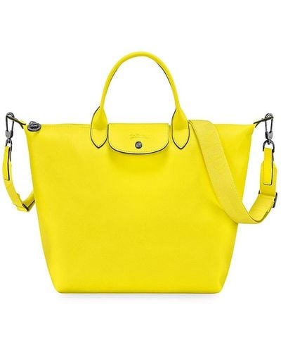 Longchamp Women's Tie-Dye Woven Market Bag Yellow