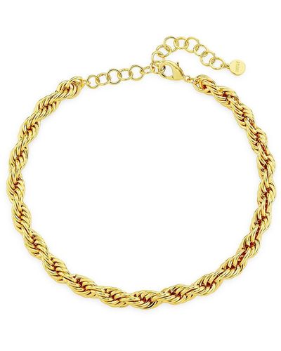Nest 22k Gold-plated Rope Chain Necklace - Metallic