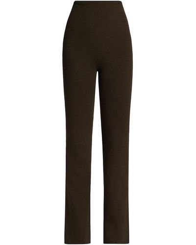 Leset Grace Rib-knit Straight-leg Pants - Black