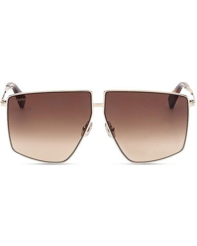 Max Mara 64mm Geometric Sunglasses - Metallic