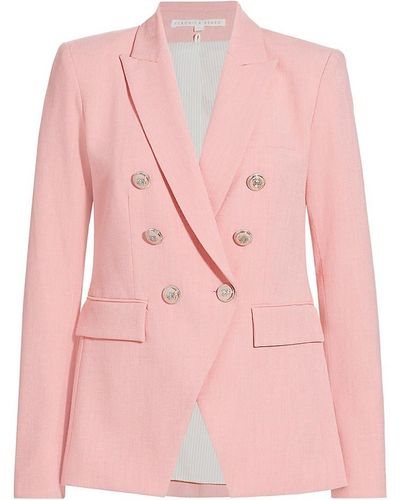 Veronica Beard Miller Dickey Double-breasted Blazer - Pink
