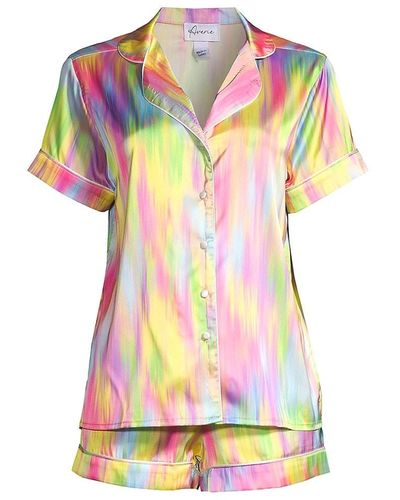 Averie Sleep Rainbow Short Pajama Set - Pink