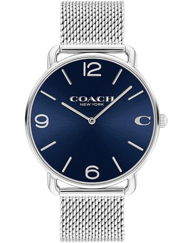 Coach Charles Woven Stainless Steel Bracelet Watch Black