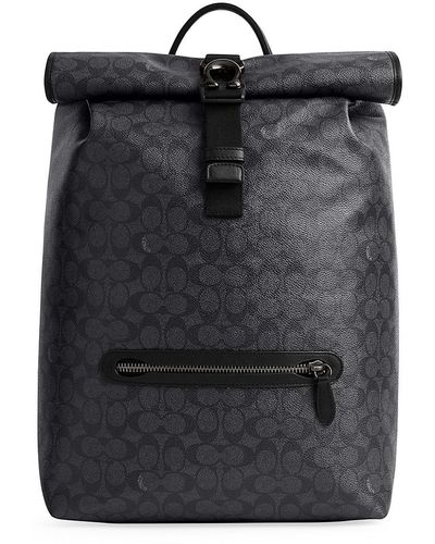 Coach West Charcoal Black Signature Large Backpack