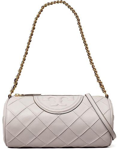 Tory Burch Women's Fleming Soft Leather Barrel Bag - Bay Gray One-Size