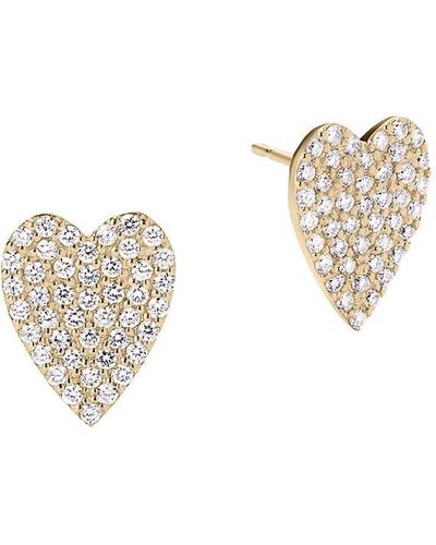 Flawless 14K Yellow Gold & 0.08 TCW Diamond Tag Drop Earrings