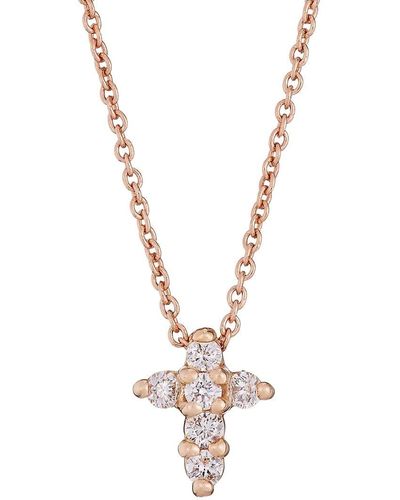 Roberto Coin 18K Rose Gold Diamond and Sapphire Necklace - 16KG1A